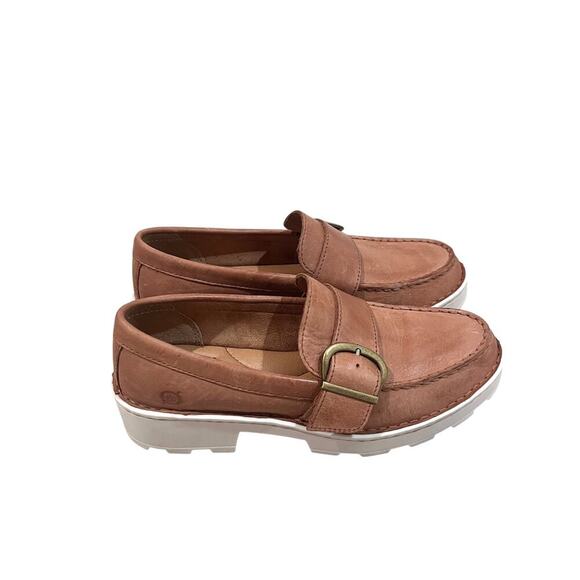 Born Contessa Loafer Brown Cognac Leather Sporty Lug Sole Womens Size 7.5 - Picture 4 of 12